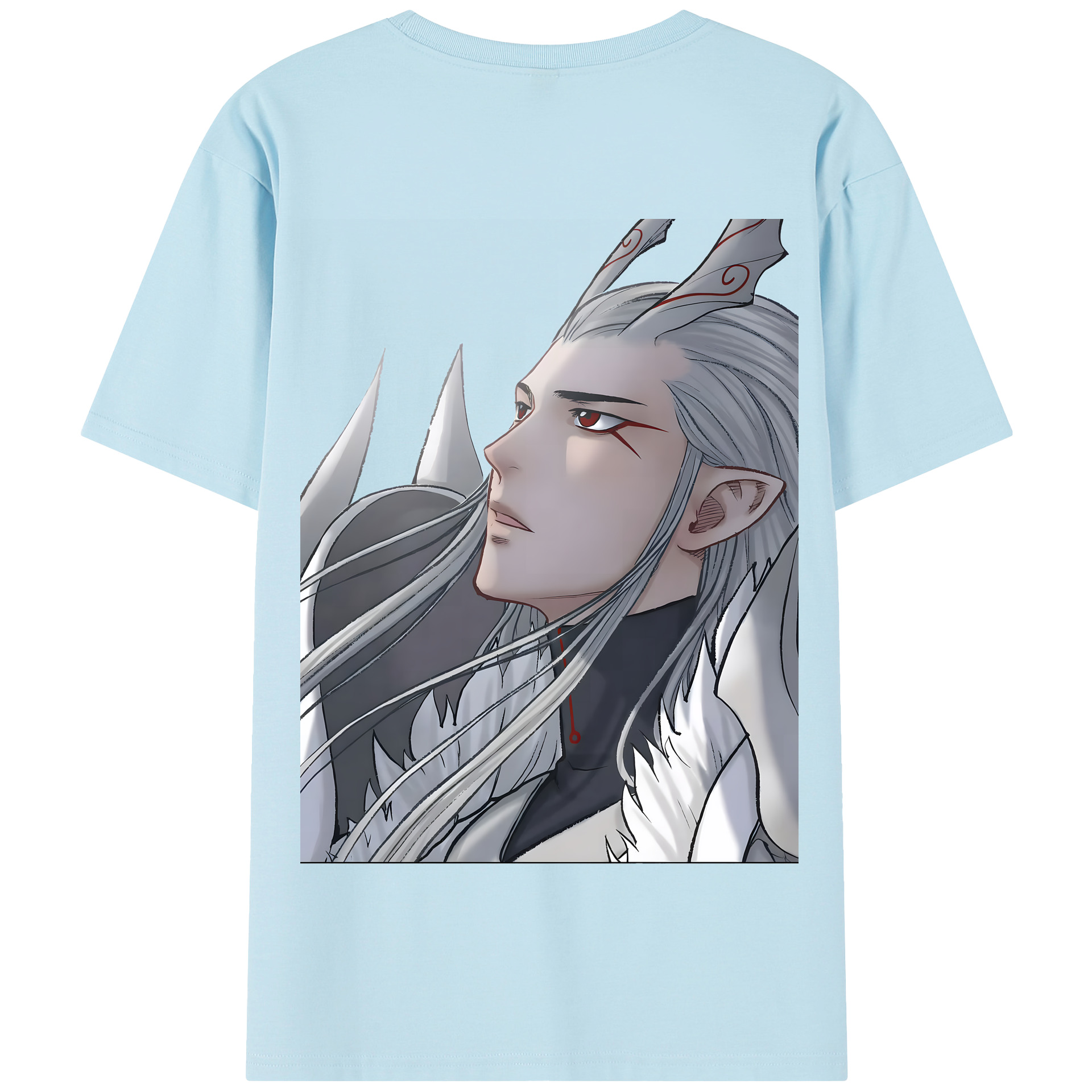 （画像用） Ne Zha 2 ナタ 魔童の大暴れ 綿100％半袖Tシャツ（背面プリント）